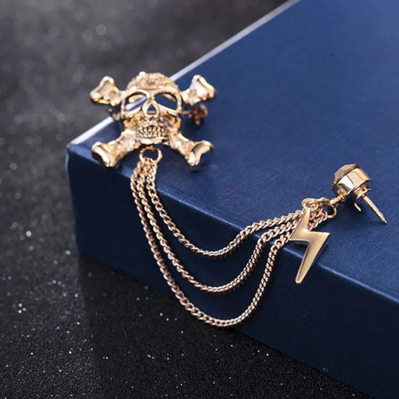 Cool Enamel Pin For Men Artificial Diamond Skull Skeleton Motorbike Brooch  Pin For Men Jewelry Birthday Gift - Jewelry & Accessories - Temu Spain