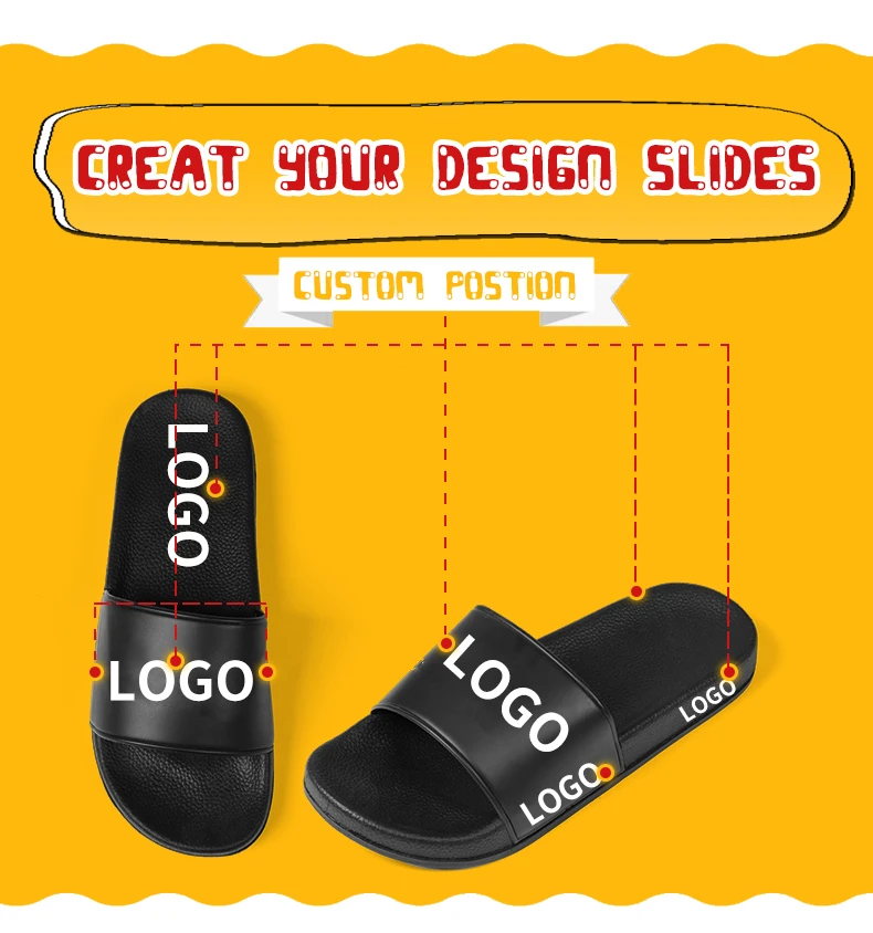 Custom Flip Flops Custom Printed Slippers Slides Footwear Custom Logo