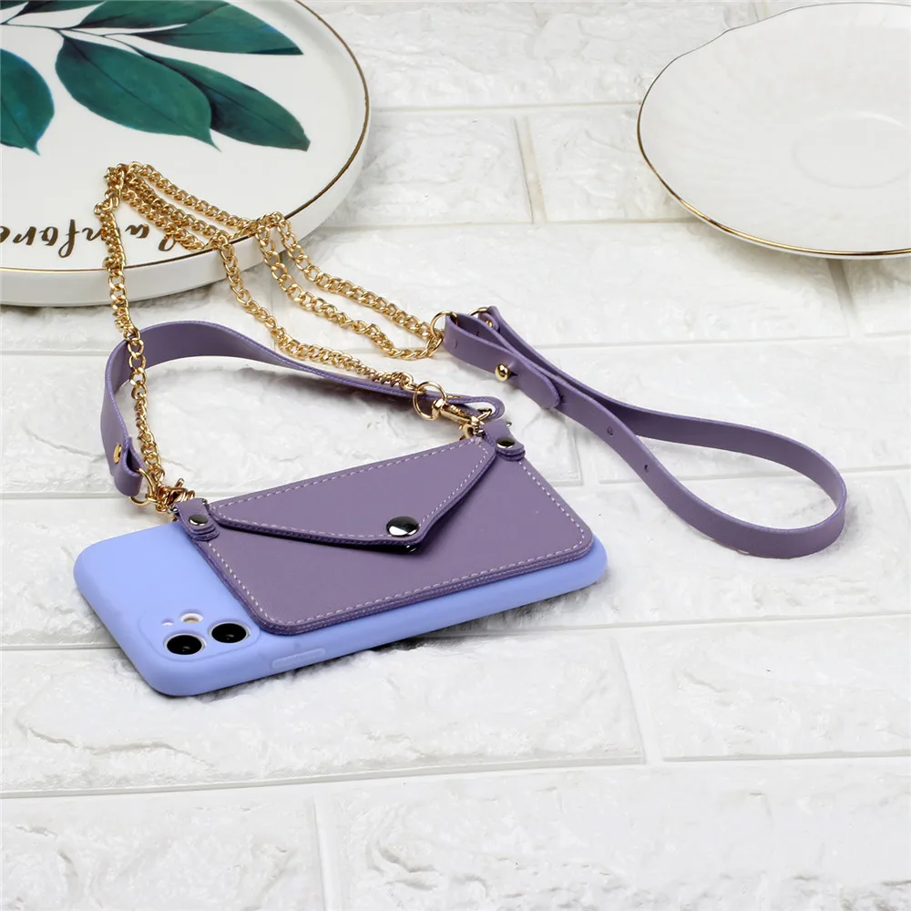 Laudtec Card Strap Holder Shell Covers Silicone Lanyard Wallets Phone Case For iPhone 12 Pro Max 13 Mini 13 Pro supplier