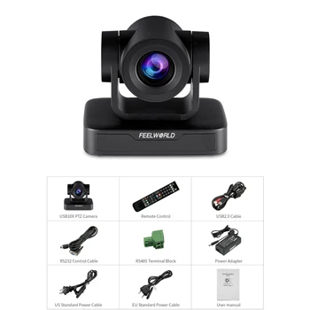 FEELWORLD USB10X 4K PTZ IP Camera USB 1080P Auto-Tracking 10X Zoom OEM Factory Direct for Sports Government Surveillance product image