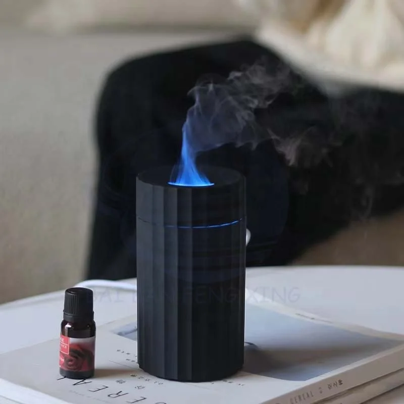 新しいクリエイティブなシミュレーション炎加湿器 家庭用 オフィス用 デスクトップディフューザー 車用 七色炎アロマセラピーマシン 2