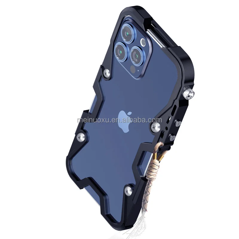 Luxury Metal Aluminum Bumper Armor Case For Iphone 15 14 13 12 Pro Max Shockproof Phone Back