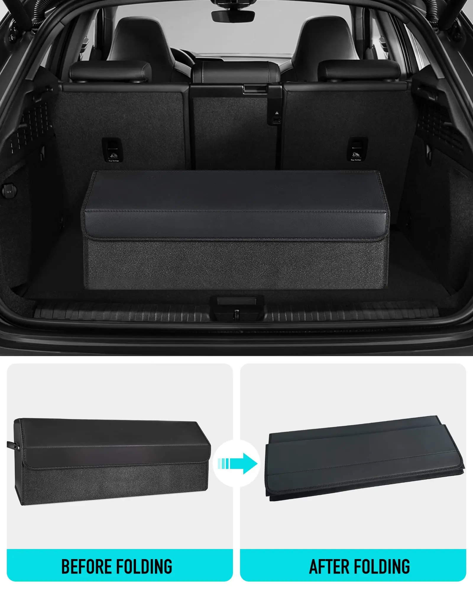 Factory Custom Extra Large Car Organizers Leather Storage Box for Trunk ...