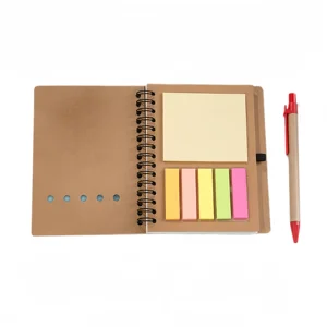 Wholesale N Times Kraft Paper Promotional Notebook Small Coil Notebook with Sticky Note Paper Customizable LOGO Print