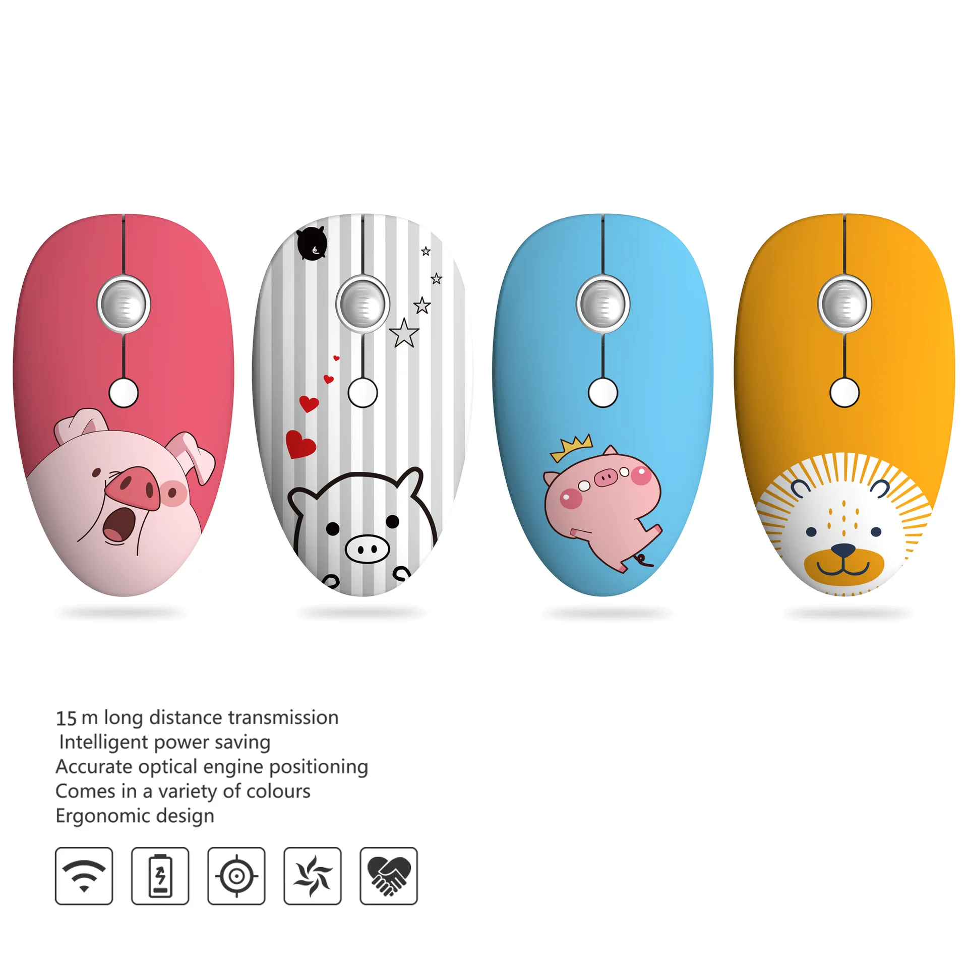 Custom Logo DIY New cartoon wireless mouse computer accessories 2.4G cute mouse