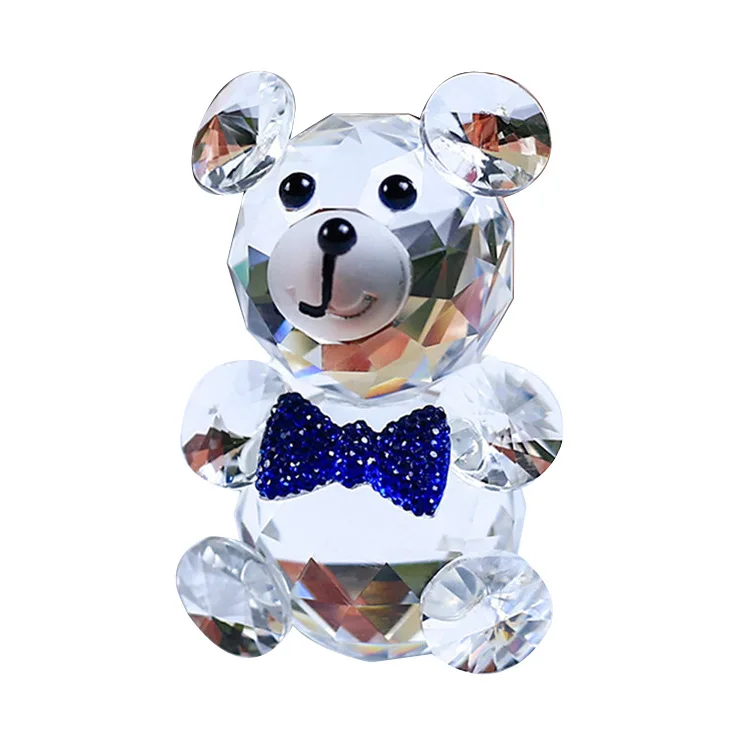 Promotional gift hot sell crystal animal cheap Bear giveaways