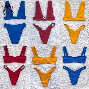 Modern Designer Sexy Girl Solid Color Exotic Micro Swimwear Bikini Two Piece Swimwear