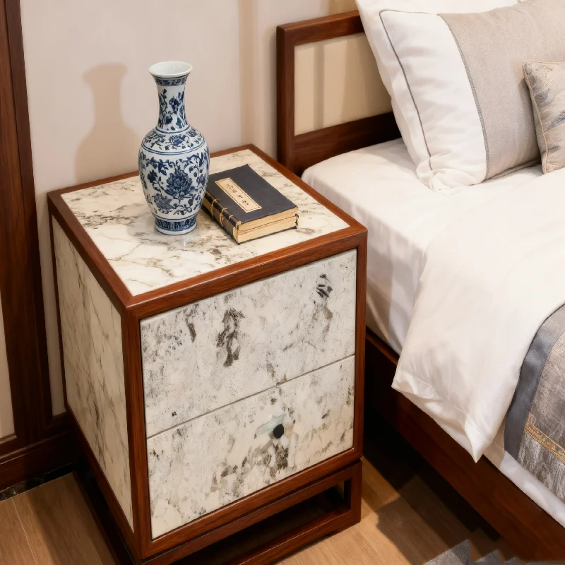 product natural stone alaska white granite modern nightstand for bedroom hotel suite villa apartment-3