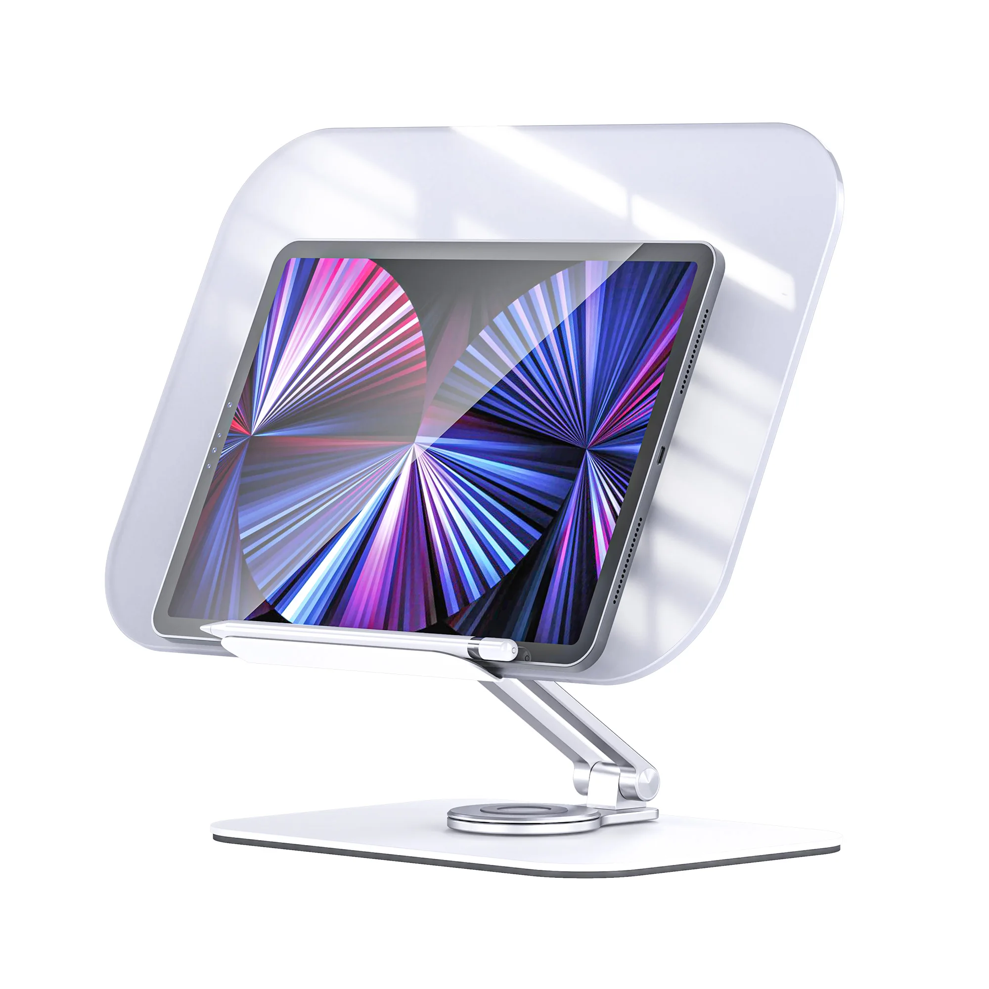 Boneruy 360 Rotatable Book Reading Stand Acrylic  Page Paper Clips Cookbook Textbook  Magazine Book Holder  Document Holder