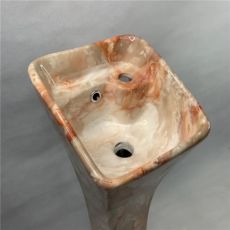 Marble Customized Colored Bathroom Ceramic Lavabo Wash Hand Basin Pedestal Sinks