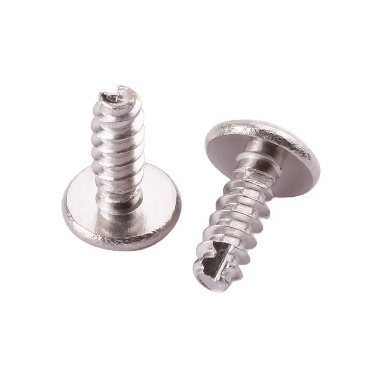 Round head phillips M2-M8 nickel plated carbon steel cut tail PT thread forming self tapping screws for plastic