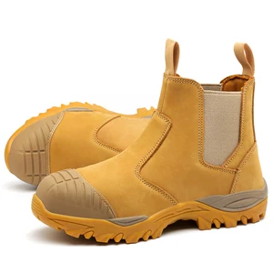 Wheat Safety Boots for Men Industrial Boots Rubber EVA Outsole Steel Toe Customization
