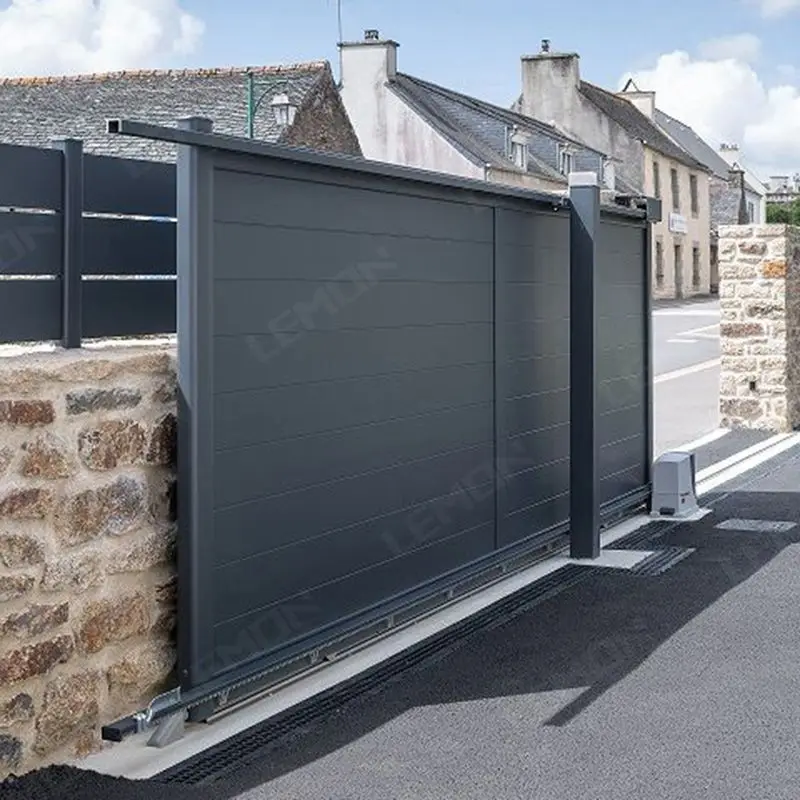 American Smart Simple Metal Automatic Exterior Waterproof Sliding Electric Front Aluminum Gates for Villas and Houses
