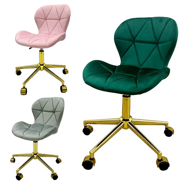 Modern Upholstered velvet soft elegant Commercial home office adjustable Height swivel Dressing makeup vanity chair dining chair