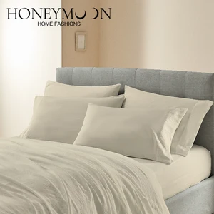 Home Textile Breathable Cooling Bedding Sheets Set Custom Prewashed Bed Microfiber Sheet Set 100% Cotton