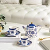 Navy Blue Gold Emblem - Ceramic Ring Handle Teapot Set