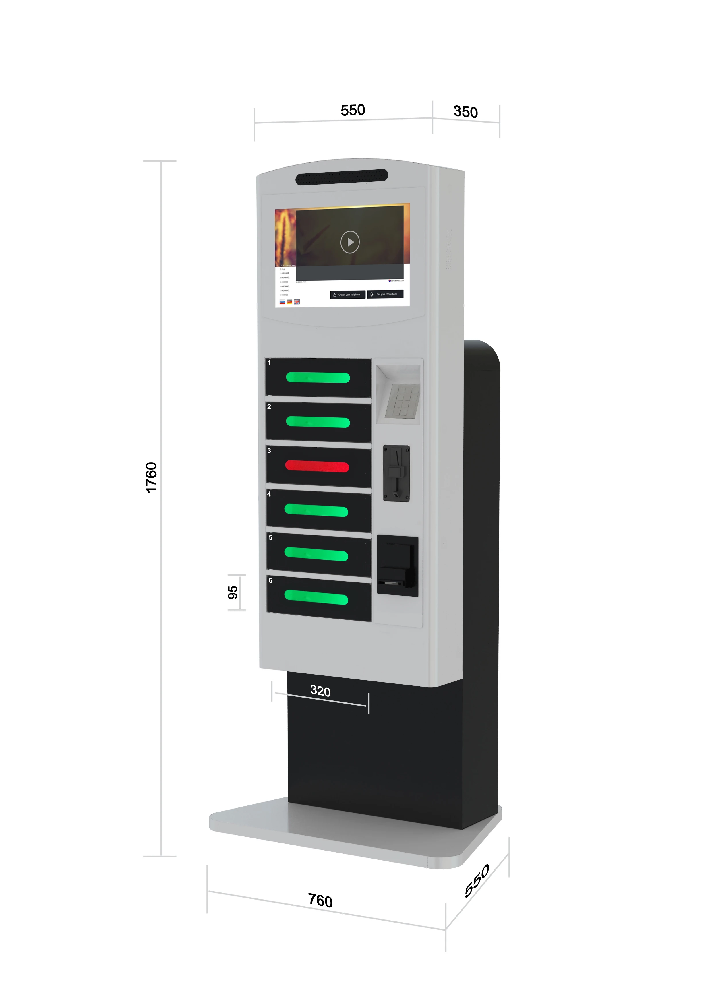 Universal Mobile Phone Charger for Shopping Mall Store Airport Station  Library APC-06B