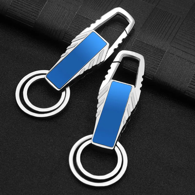 Men Metal Car Key Chain Key Ring Waist Hanged Key Holder Fashion Women  Keychains with Two Rings