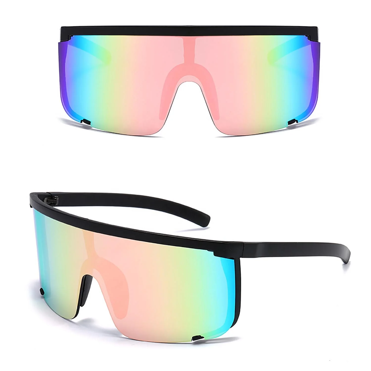 Custom Rainbow Lens UV400 Protection Driving Shades Fishing Glasses Iridescent Cycling Sunglasses