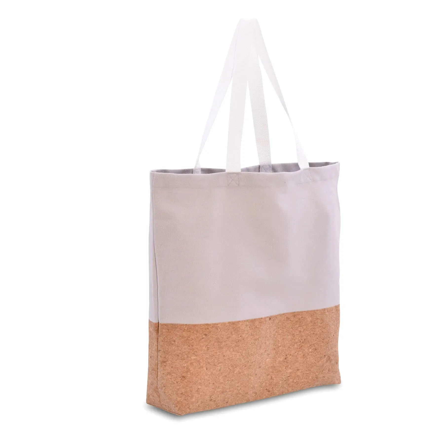 Promotional Cork Tote Bag Unique Gift Fashion Unisex Eco Friendly Cotton Canvas Wood Grain Cork Shopping Bag