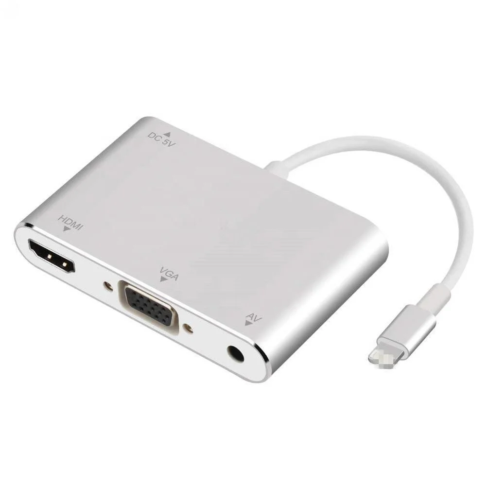 8Pin to VGA Audio AV Digital Adapter for Apple and iPad HDTV and more on m.alibaba.com