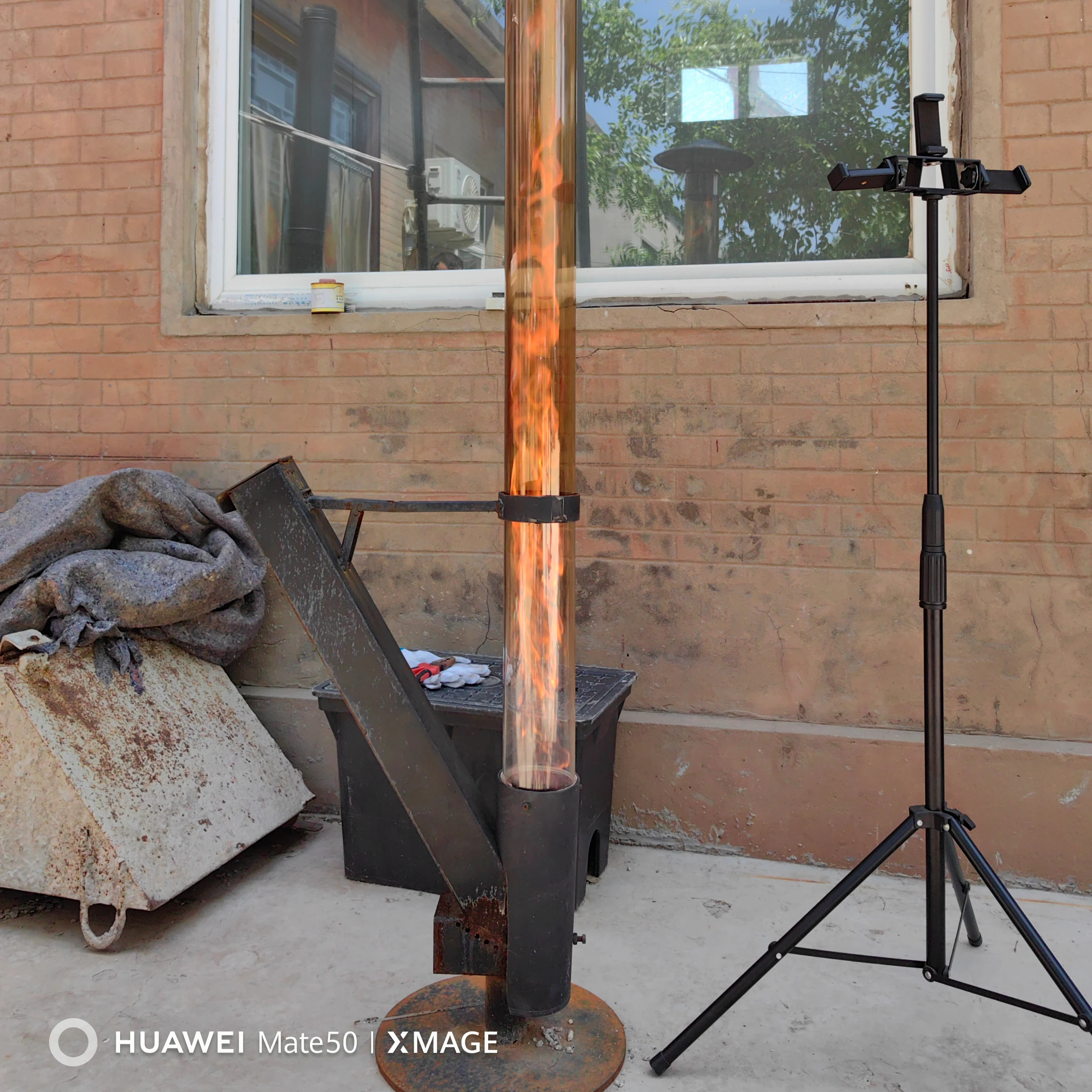 Pellet Torch Fire Tube Rocket Stove with Glass Tube