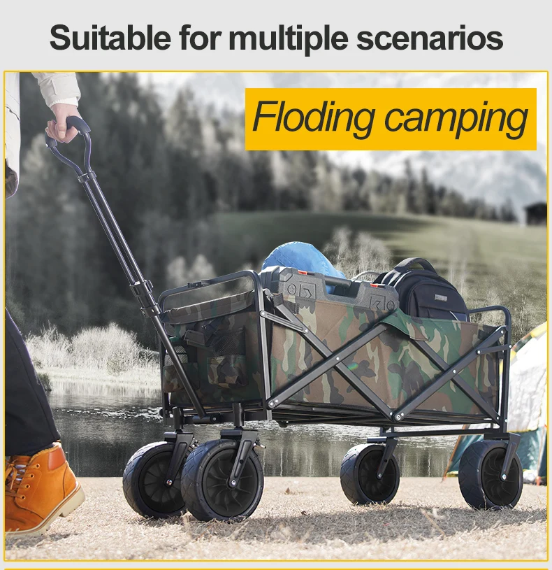 Wagon Cart Heavy Duty Foldable,Collapsible Wagon With Smallest Folding