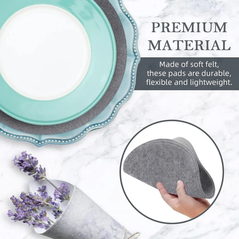 24 Stück Filz-Tellerunterlagen - Wiederverwendbare Trennplatten Für Geschirr
