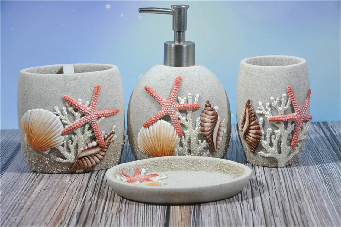 sea shell bathroom set