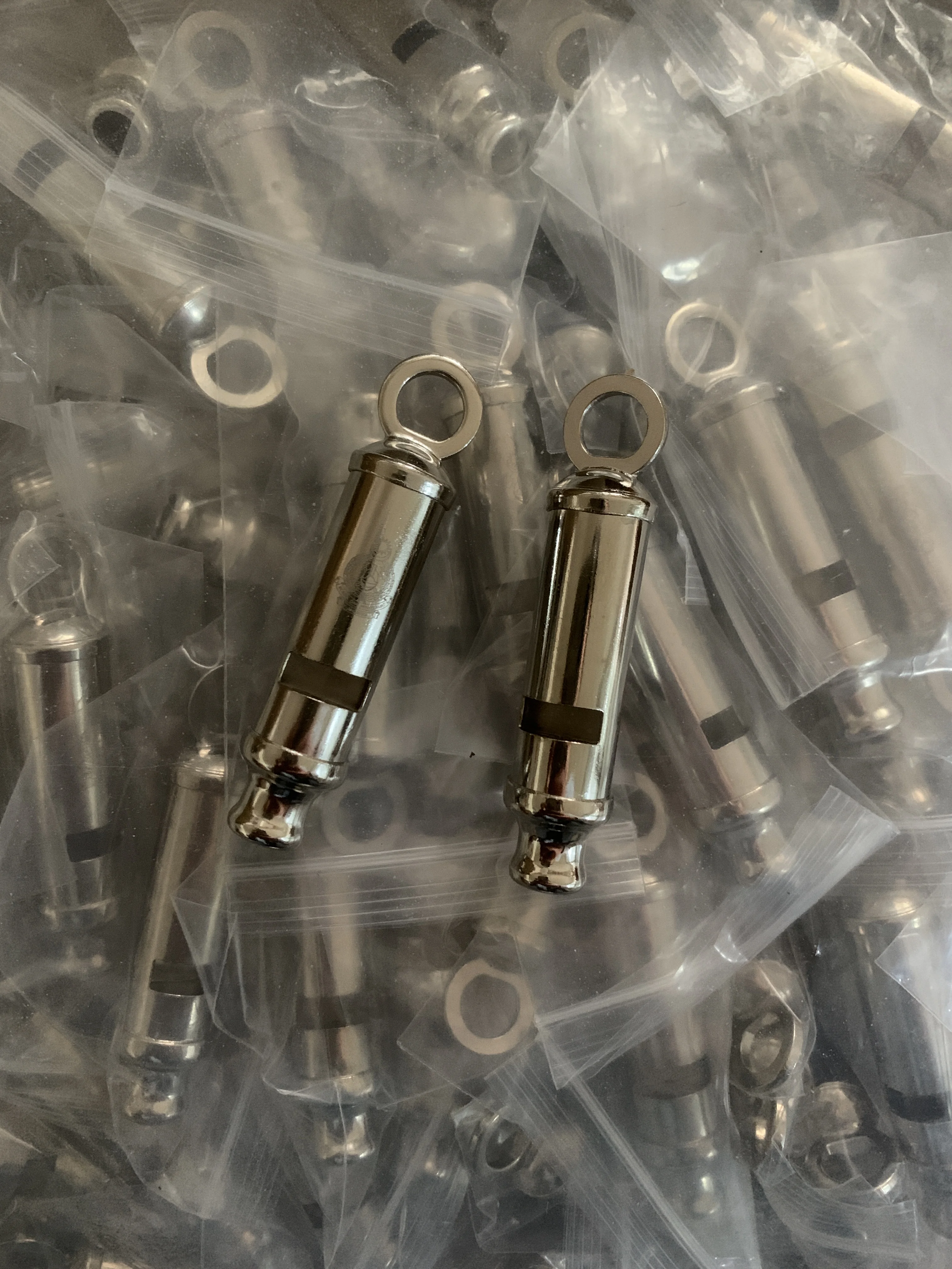 JAXY Stainless Steel Two-Tone Metal Whistle for Outdoor Survival