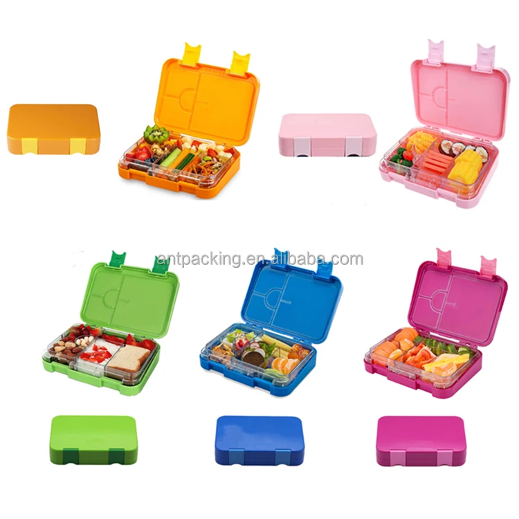 Leakproof Lunch Box Custom logo Bpa Free 4 Compartment Tritan Kids Bento Lunch Box