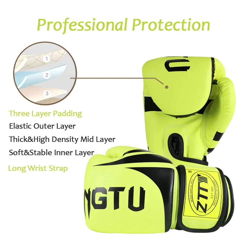 Custom Logo  Boxing Gloves High Quality Durable Shiny Pu Training Boxing Gloves Leather 8oz 10oz 12oz 14 oz