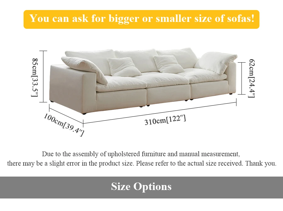 Light Luxury Modern Modular White Cloud L Shaped Couch Living Room