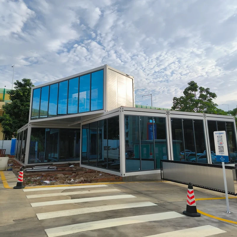 Factory Modern Low Cost Prefab Container Garage Flat Pack Insulated Structure Design Prefabricated Earthquake Proof Garage