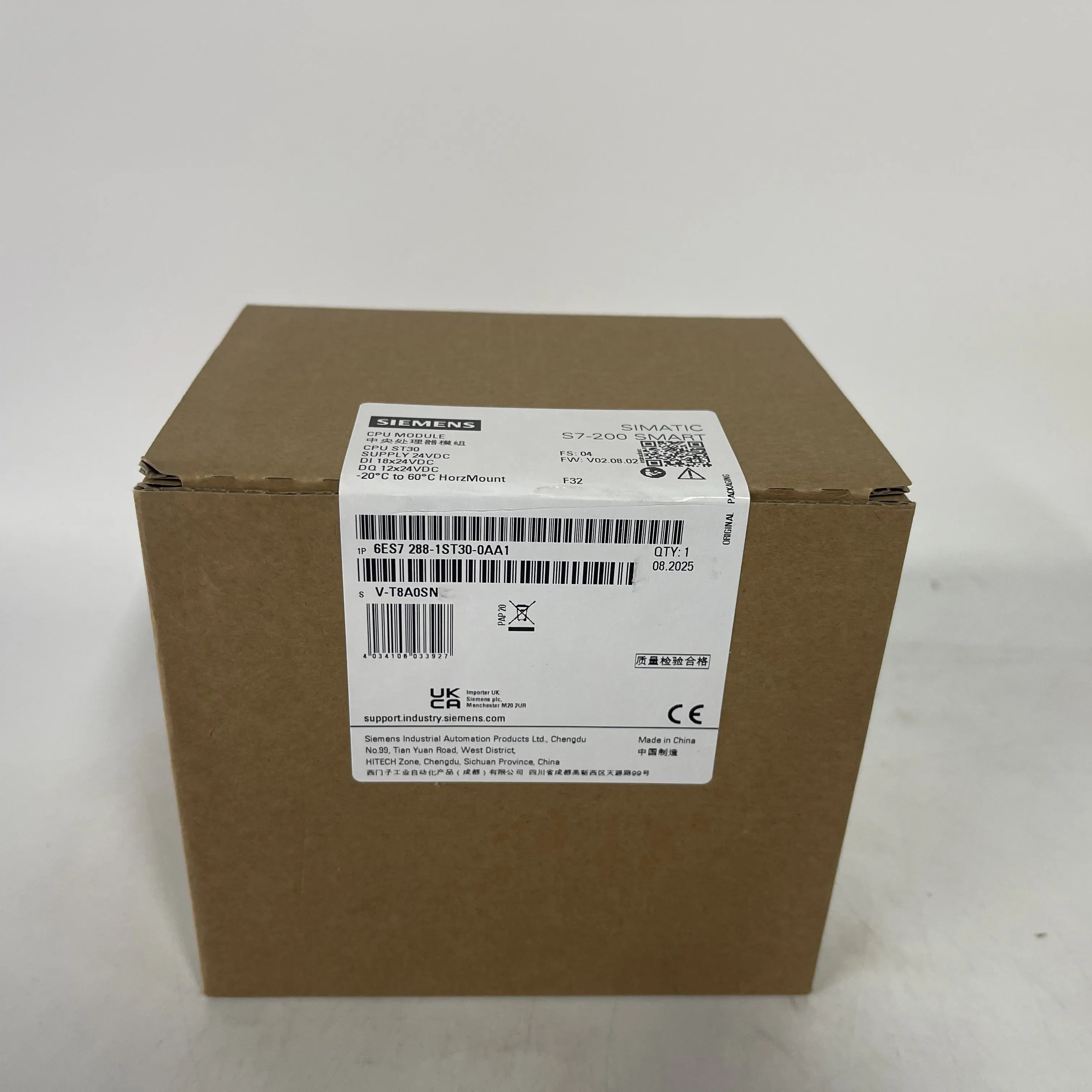 Siemens SIMATIC S7-200 SMART CPU 6ES7288-1ST30-0AA1 Siemens SIMATIC S7-200 SMART CPU 6ES7288-1ST30-0AA1