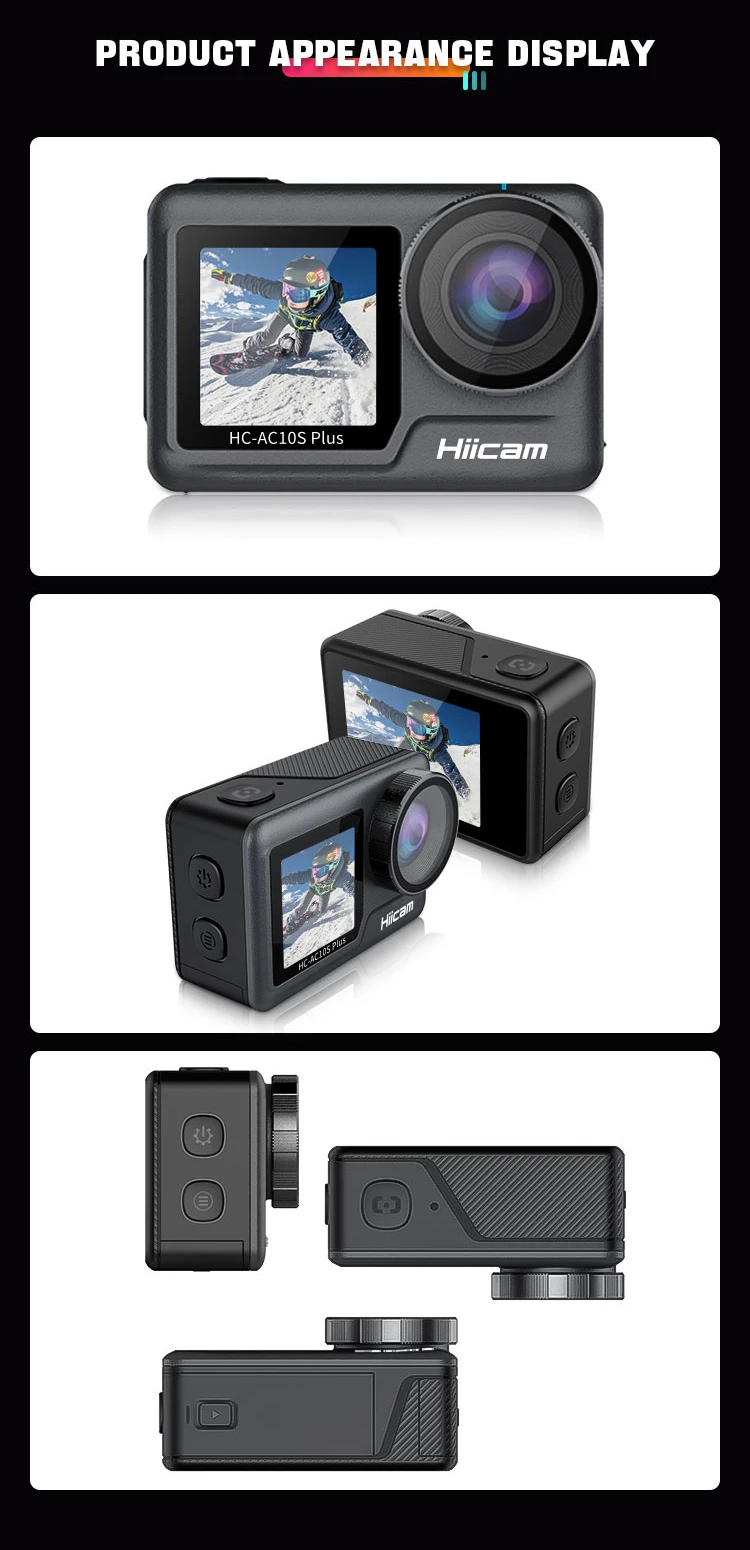 Hiicam Antishake 4k 60fps Video Recording Dual Screen Digital Camera