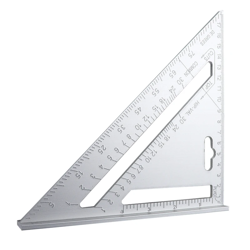 Triangle Ruler 7inch Aluminum Alloy Angle Protractor Speed Metric ...