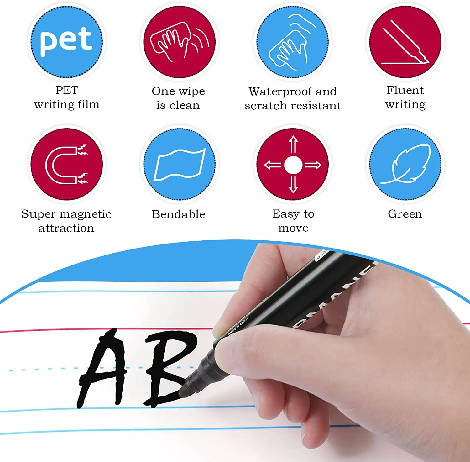 4 Pack Ruled Sentence Strips Lined Dry Erase Boards