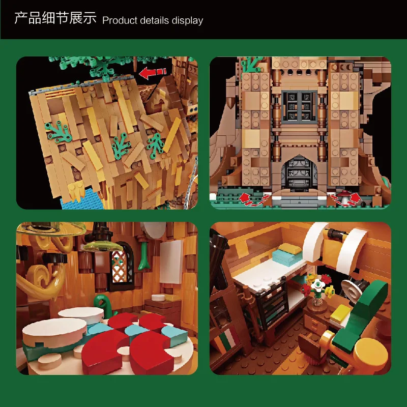 Create Expert Ideas with Lights Tree House 16033 21318 11364 Model Building Blocks Bricks for Kids Christmas Gifts