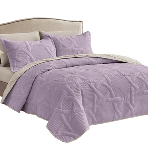 king Family Size Quilted Thin Bedspread Polyester Cotton for the Summer