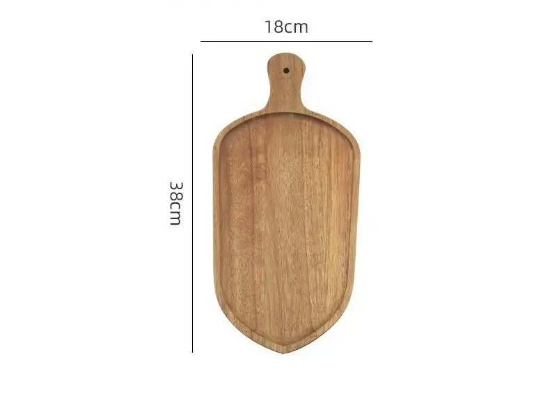 Factory Customized Acacia Wood Dinner Plate Irregular Wood Plates For