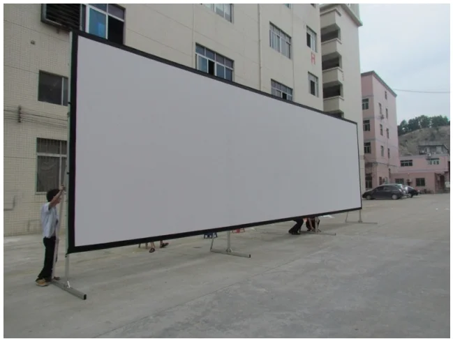 Telon Fast Fold 400 Inch Portable Outdoor 3D 4K Double-Sided Screen with Flight Case for Camping & Beach Use