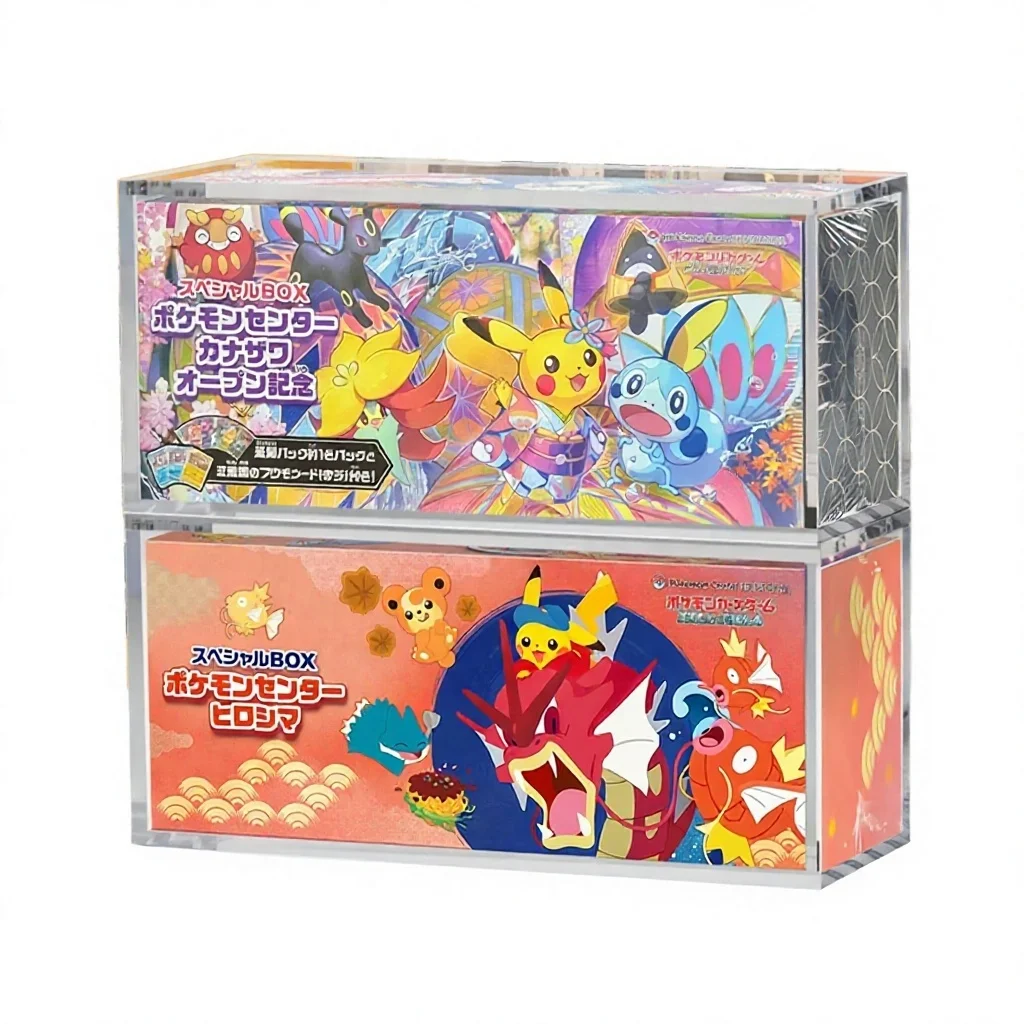 Pokemon Tohoku Fukuoka Hiroshima Magnetic Acrylic Display Box Clear Dustproof Protection Gift Showcase Case for Collectibles