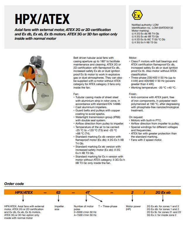 Explosive Atmospheres Atex Fan, Axial, 2G, 2D - detail 4