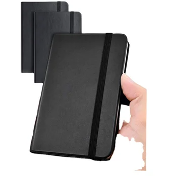 Customize print small spiral memo books mini cute memo pad Inner pockets leather journal notepad