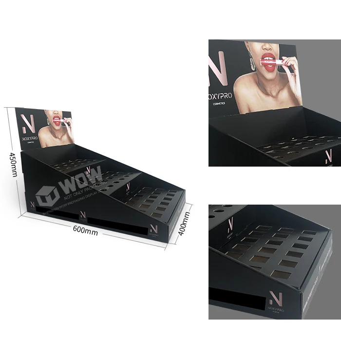 Cardboard Corrugated Countertop Cosmetic Display Units-Customized Size Color ISO9001 Certified Small Product Display Stand Desk