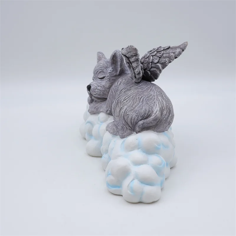 custom outdoor angel dog resin figure-4