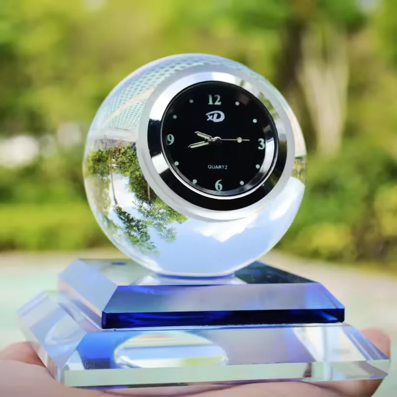 High-quality Crystal Ball With Clock Car Perfume Seat Car Creative Gift Decoration Interior Accessories