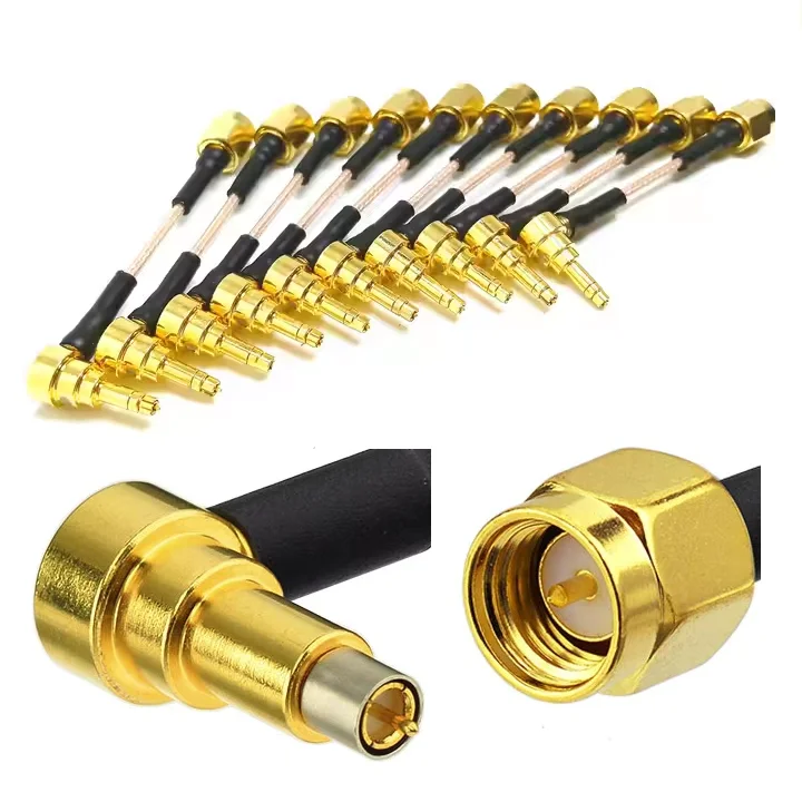 Kundenspezifische, verlustarme RG316-HF-Koaxialkabelbaugruppe mit MS156-Stecker männlich rechtwinklig C2JW auf SMA-Stecker männlich, Prüfsonde, MM8430-2610