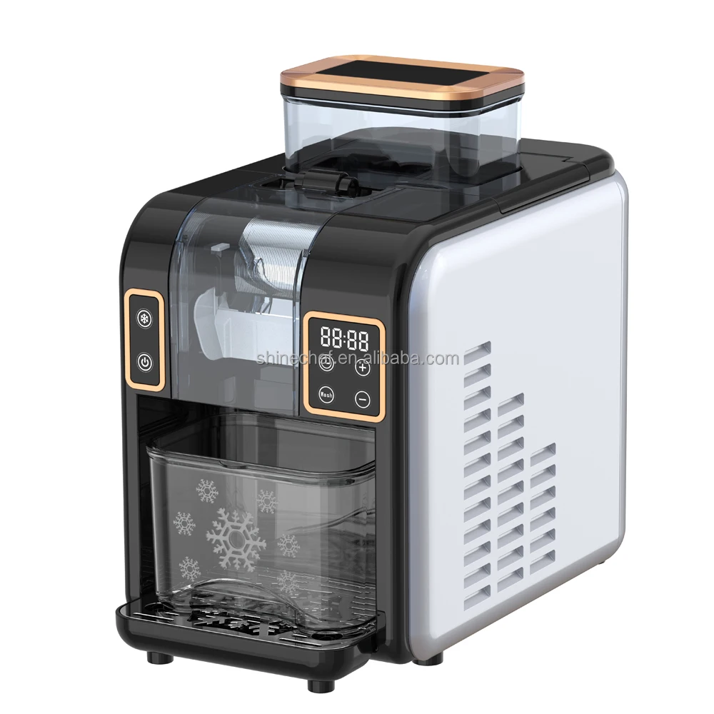 HONEYICE Snow Ice Shaving Machine Auto Bingsu Ice Crusher Smoothie Machine for Juice Milk Soda Coffee Beer